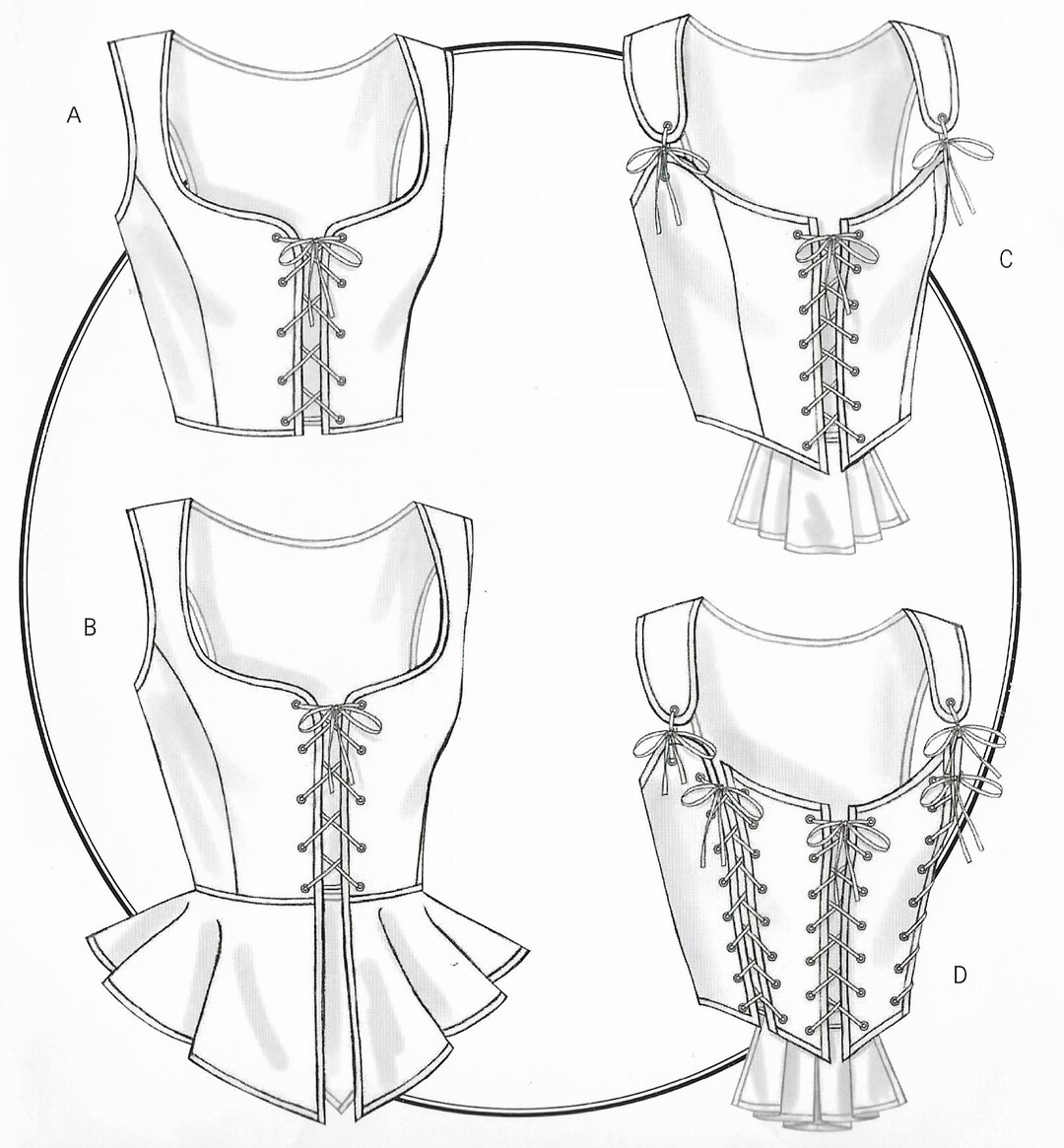 S9592 Sewing Pattern Misses' Corset Historic Modern 4 Styles Sizes 6-12 ...