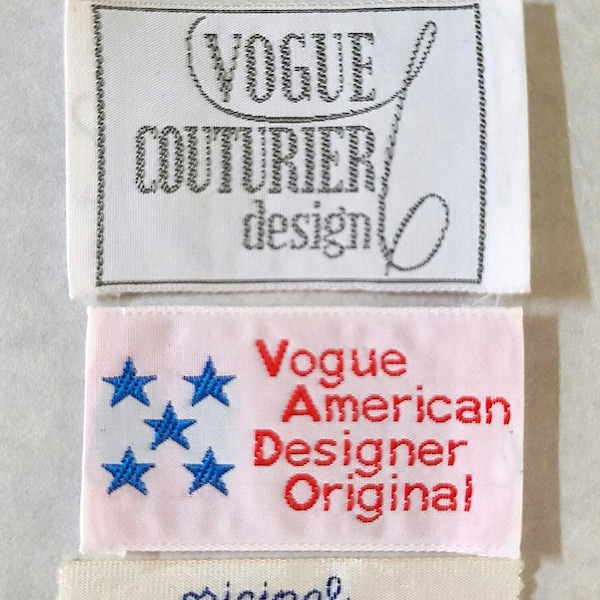 Vintage Clothing Labels Vogue Paris Original American Designer Original Couturier Design Modes Royale Your Choice