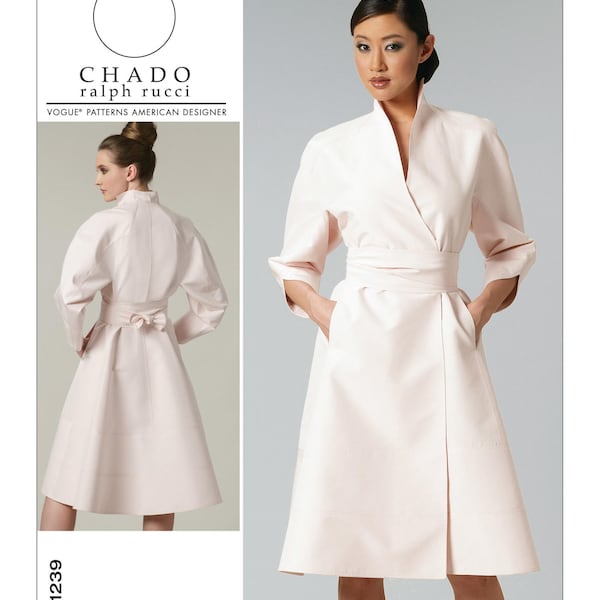 Patrón de costura Vogue 1239 V1239. Vestido de cóctel para ocasiones especiales CHADO del diseñador Ralph Rucci. Tallas 6-12 o 14-20. NUEVO FF 31664439479