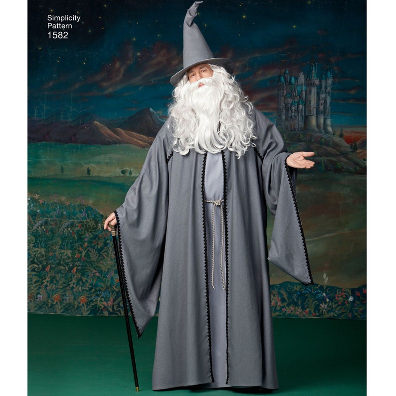 S1582 Sewing Pattern Costume Misses' Teens Men's Robes Wizard Sizes XS ...