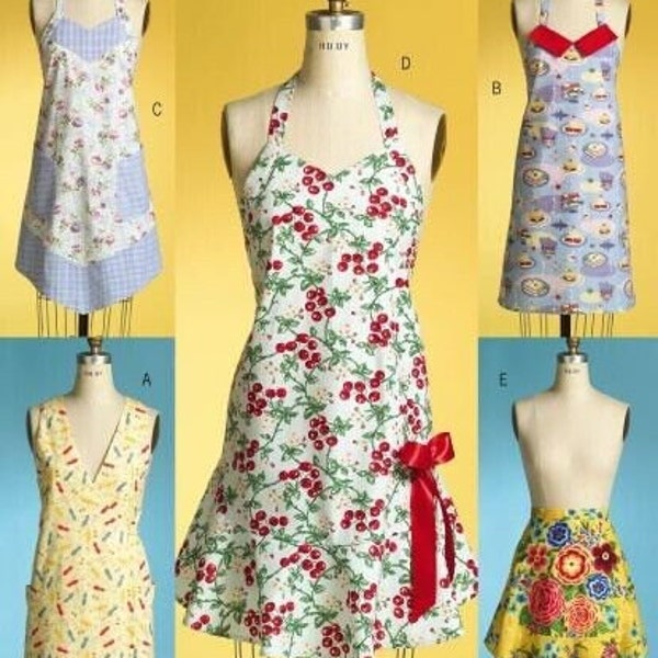 B4945 Sewing Pattern Misses' Aprons 5 Styles Sizes S-L Butterick 4945 **