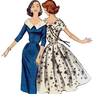 B6870 Sewing Pattern Vintage 1950s Design Unlined Dresses Butterick 6870 Sizes 6-14/14-22 31664520304 31664519973 NEW FF Reproduction