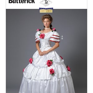 B6646 Sewing Pattern Misses Historical Civil War 1820s Costume Dress Sizes 6-14 Butterick 6646 31664010647