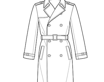 S9389 Sewing Pattern Simplicity 9389 Men's Trench Coat in 2 Lengths Sizes 34-42 or 44-52 39363593894 39363693895 Mimi G Style