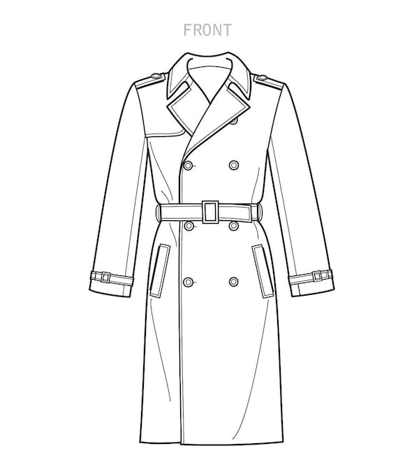 Ameri　LITTLE FLARE LINE ART LONG COAT S9389 Sewing Pattern Simplicity 9389 Men's Trench Coat in 2