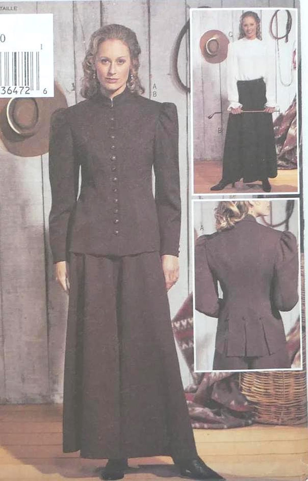 VTG UNUSED SEWING Pattern Historical Riding Jacket Culottes Blouse ...