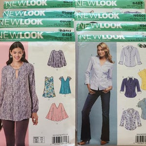New Look Sewing Patterns for you to Choose Misses' Tops Blouses Tunic Uncut Unused All Sizes Included
