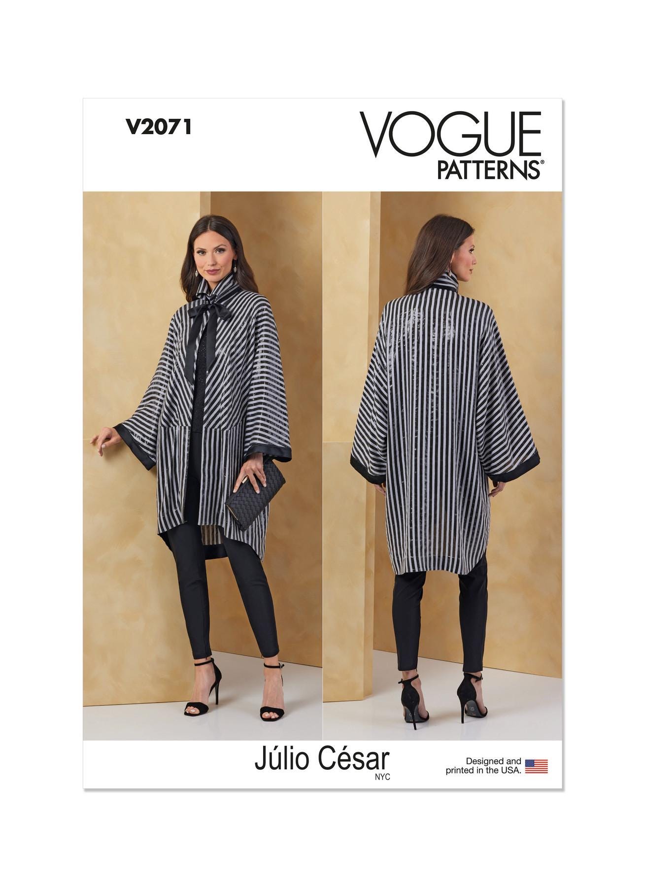NEW V2071 Vogue 2071 Sewing Pattern Design Julio Cesar Very Loose
