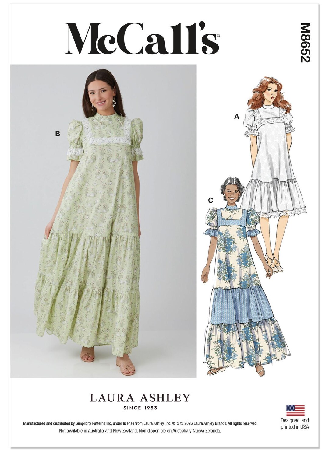 Reproduction Sewing Tools Sewing Pattern Vintage 1980's Design Misses' Romantic Dresses Sizes 8 ...