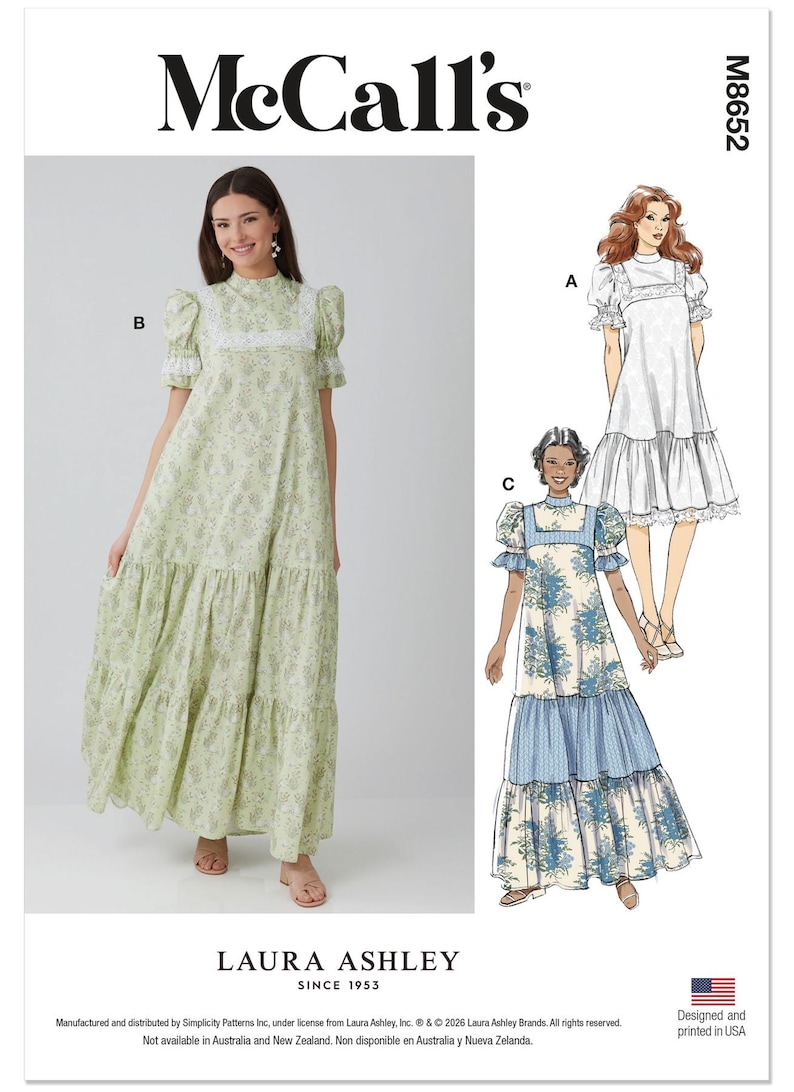 Reproduction Sewing Tools Sewing Pattern Vintage 1980's Design Misses' Romantic Dresses Sizes 8 ...