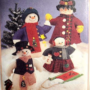 ONGEBRUIKT Naaipatroon Kerstvakantie Mr. Snowman & Family