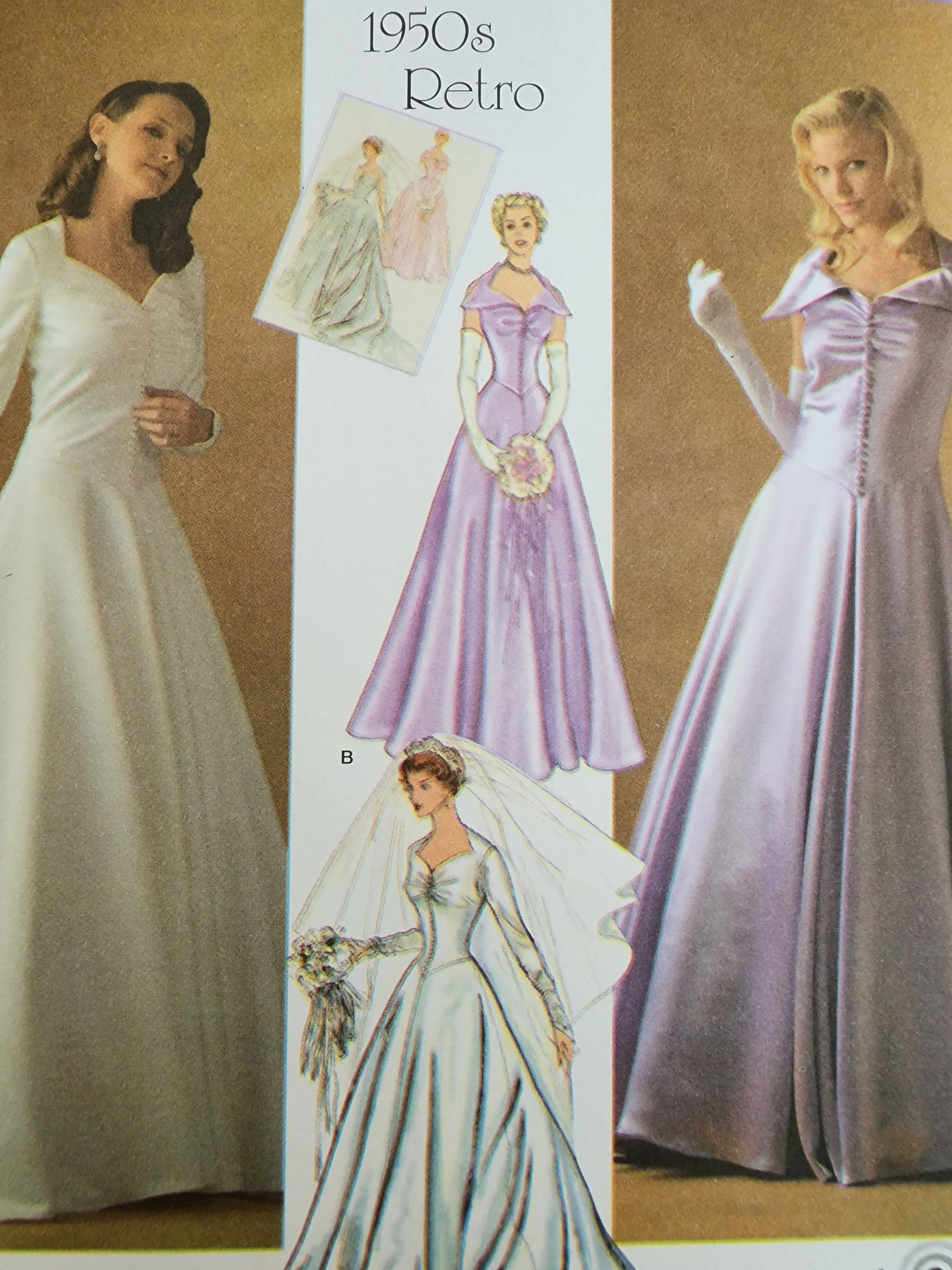 S4259 Simplicity Sewing Pattern Vintage Retro 1950s Bridal Gown Wedding  Dress Bridesmaid Special Occasion Sizes 6-14 or 14-22 - Etsy, image size:2250x3000