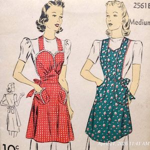 VTG 1940s DuBarry Sewing Pattern Misses' Garden Kitchen Apron Size LARGE Only 1-YARD Fabric Needed