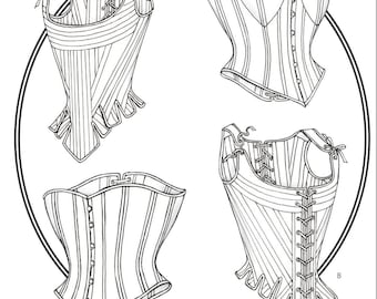 B4254 Sewing Pattern Misses&#39; Corset Historic Elizabethan Renaissance Civil War 4 Styles Sizes 6-22 Butterick 4254 31664384748 31664384755