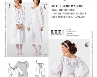 Burda 7156 Sewing Pattern Misses' Historical Costume Undergarments Civil War Era 1860s Corset Bloomers Chemise Sizes 10-24 4011199071562