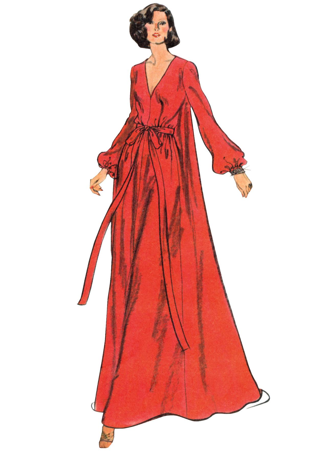 NEW V2124 Sewing Pattern Evening Dress Vintage 1970s Sizes 8-16 or 18-26 Vogue 2124