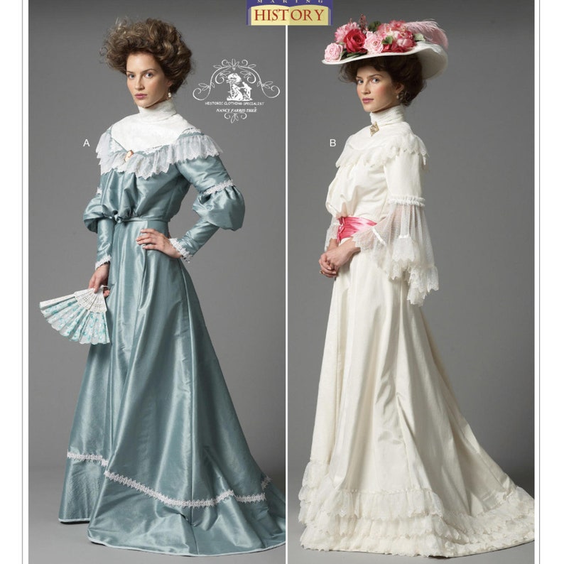 B5970 Sewing Pattern Victorian Historic Early 20th Century Costume Corsage Top Skirt Sizes 8-16/16-24 Butterick 5970 Titanic 31664451785 image 2