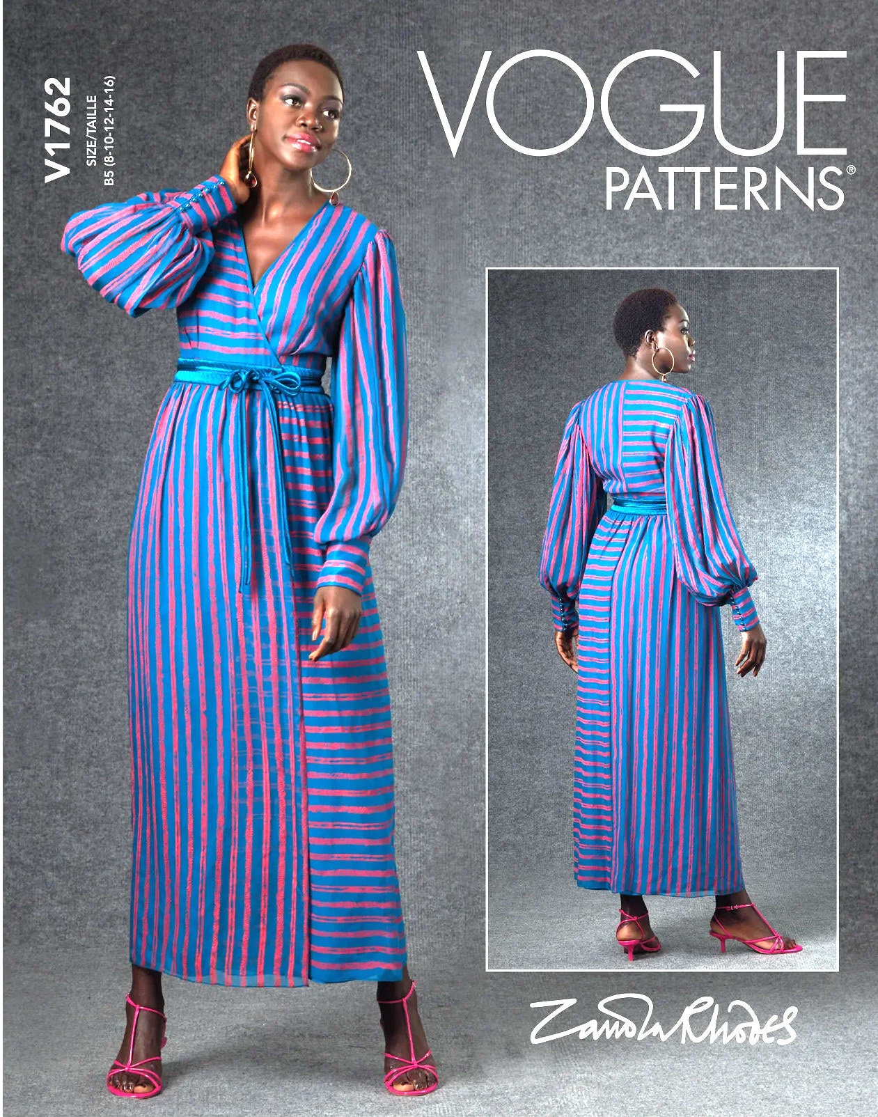 V1762 Vogue 1762 Sewing Pattern Designer Original Zandra Rhodes