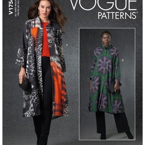 V1756 Vogue 1756 Sewing Pattern Today's Fit by Sandra Betzina Easy Sew Misses' Loose-Fitting Duster Bust 32-55" (81-140 cm) NEW 2020/2021