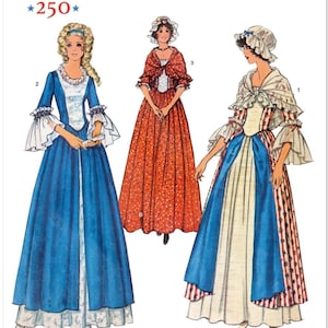 NEW Sewing Pattern Misses Historical Colonial Early American Costume Top Corsage Skirt Sizes 6-22