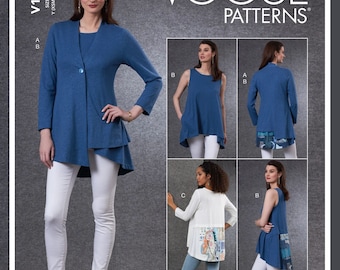 V1808 Vogue 1808 Sewing Pattern Design Marcy Tilton Cardigan & Tunic Sizes 4-14 or 16-26 31664515555 31664515540