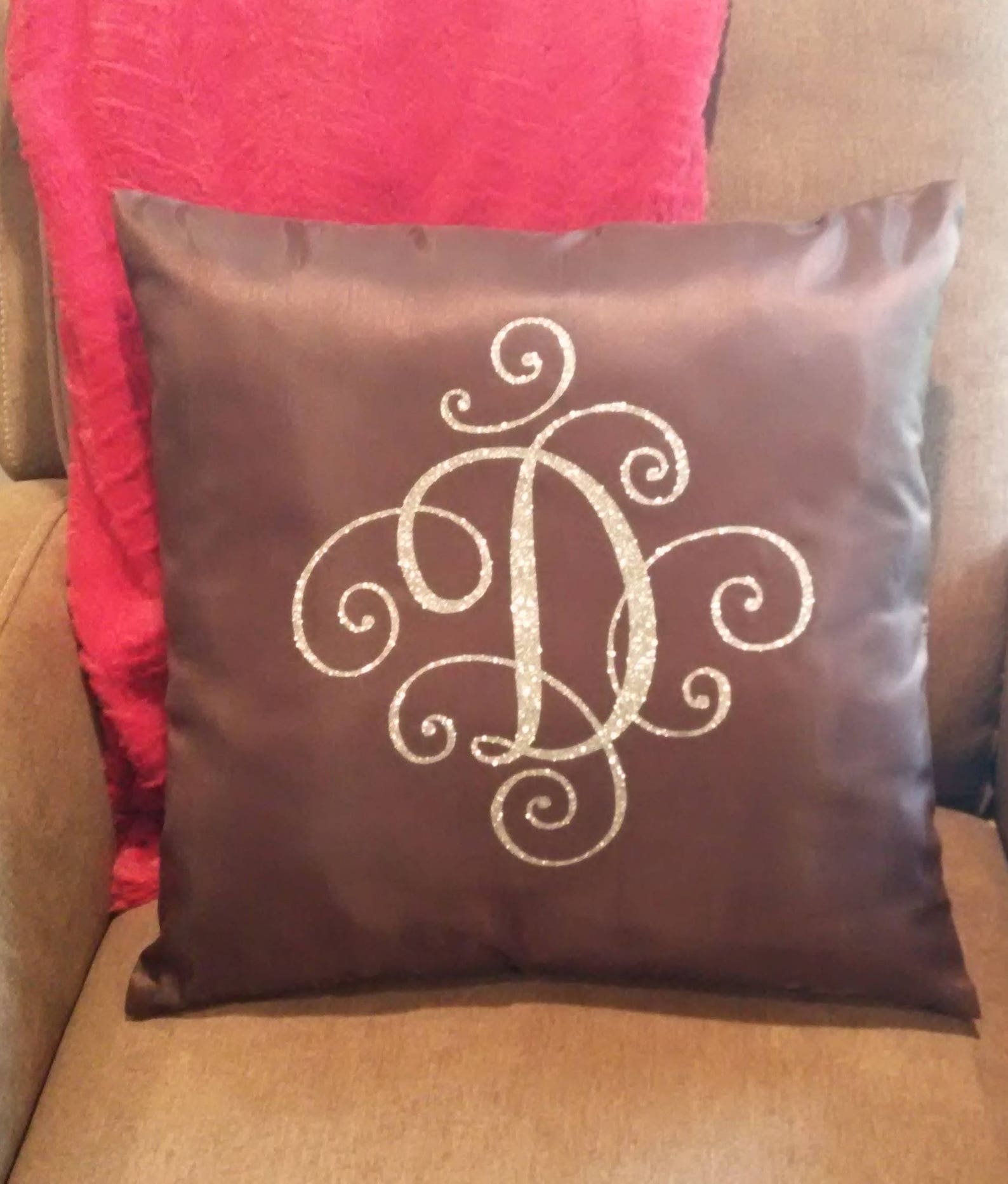 Monogram Pillow Cover Monogram Pillow Case College Dorm Etsy