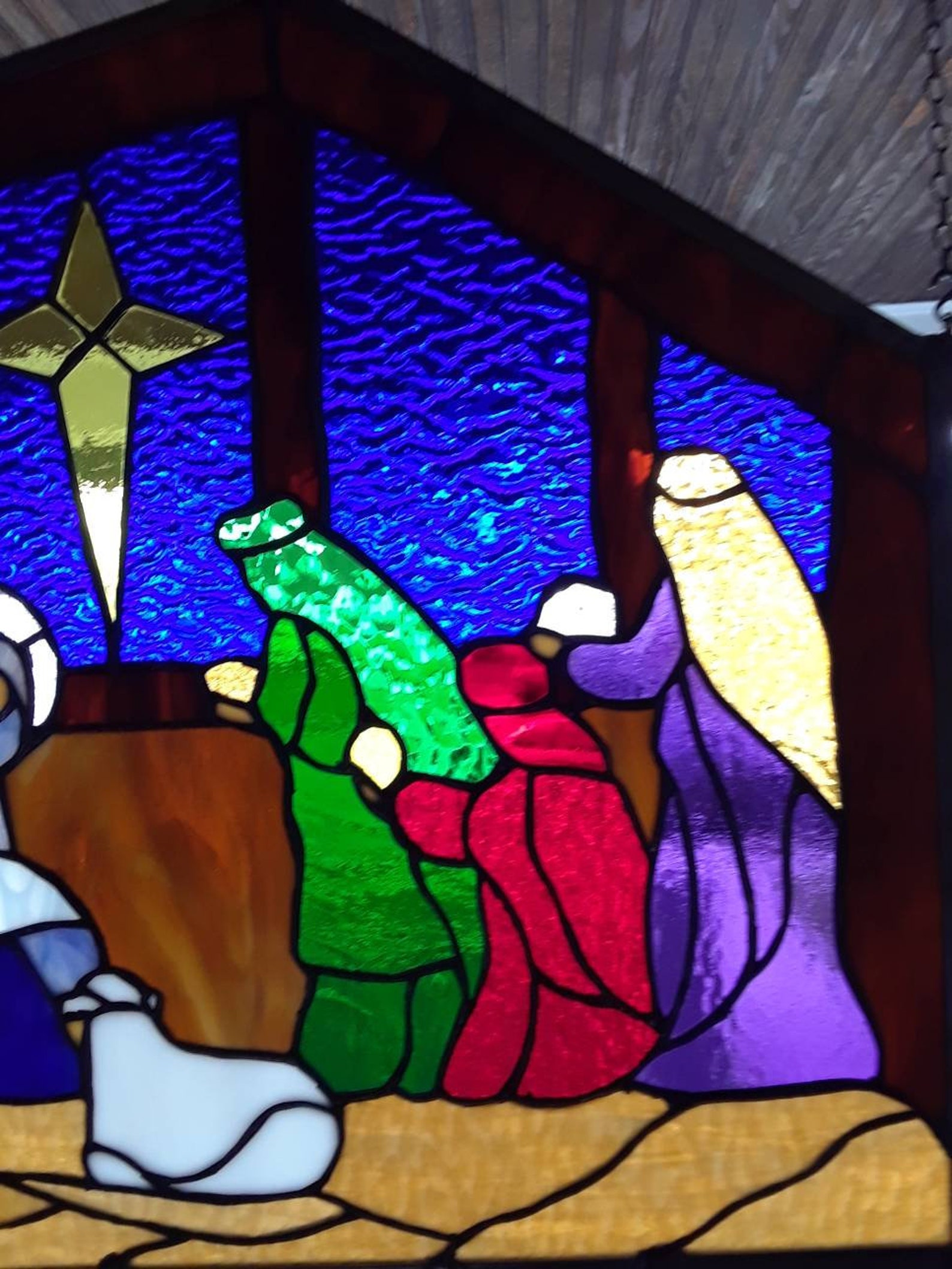Stained Glass Nativity Etsy