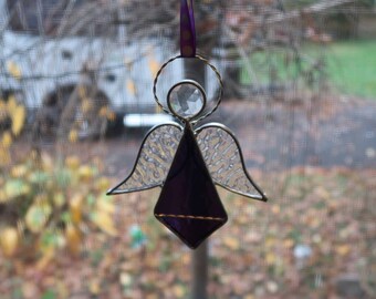 Stained Glass Christmas Angel Window Ornament