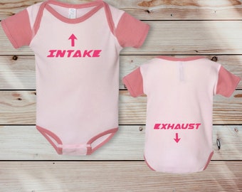 Intake Exhaust Baby Bodysuit: Mechanic Car Lover Gift