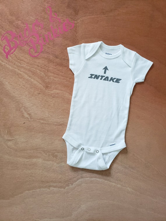 intake exhaust baby onesie