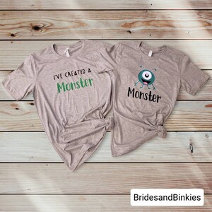 I&#39;ve Created a Monster/Matching Family Shirts/Little Monster/Momster/Matching Mother and Kids Halloween Shirts/Spooky Season Shirt