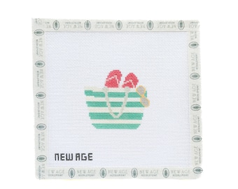 Beach Tote Needlepoint Canvas Design for Patch Pouch or Charm
