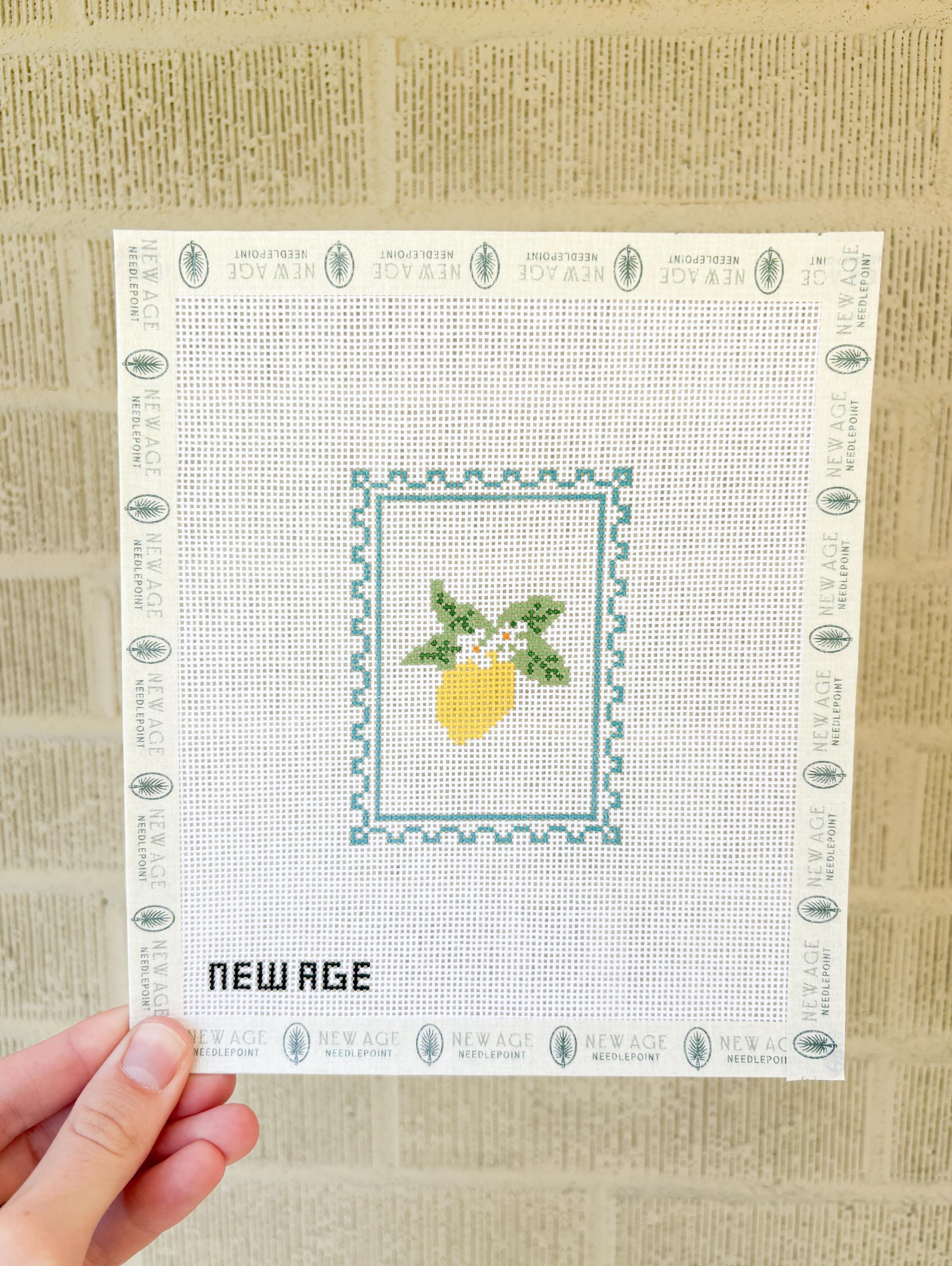 トップス lemmy8 OVY Lemon Needlepoint Canvas – 18 Mesh Hand-painted Citrus Design