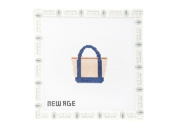 Etiqueta para bolso de mano de lona mini pintada a mano con bordado a punto de aguja - 18 mallas. Perfecta para adornar bolsos.