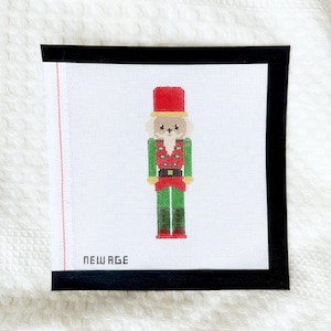 Hand-Painted Nutcracker Needlepoint Canvas – 18 Mesh | Holiday Stitching Project