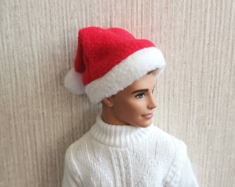 Gorro navideño para muñecas hecho a mano, ropa para muñecas de 12 pulgadas