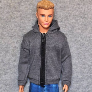 Handmade Doll Dark Grey Hoodie Jacket Doll Clothes For 12&quot; Dolls