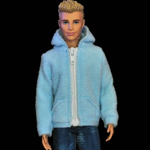 Handmade Doll Blue Hoodie Jacket Doll Clothes For 12" Dolls