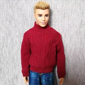 Handmade Doll Sweater Marroon Doll Sweaters Clothes For 12&quot; Dolls