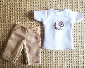 Handmade Doll White T- Shirt &Shorts Set Doll Clothes For 12" Dolls