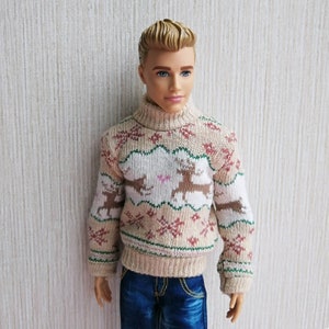 Handmade Doll Sweater Clothes Christmas Elk Doll Sweater For 12&quot; Dolls