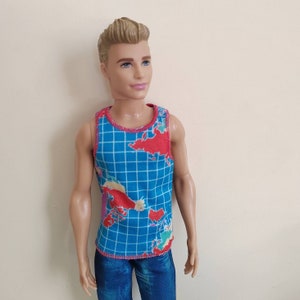 Handmade Doll Clothes Blue T-shirt For 12&quot; Dolls