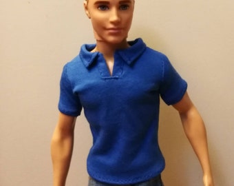 Handmade Doll Royal Blue Polo tshirt Doll Clothes For 12" Dolls（if you want other color tell me plz）