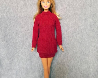 Handgemachte Puppe Rot Pullover Kleid Mantel Puppenkleidung Für 11,5 "Puppen