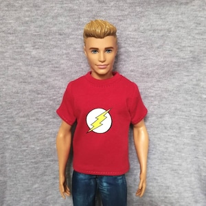 Handmade Doll Clothes Red T-shirt For 12 Dolls image 1