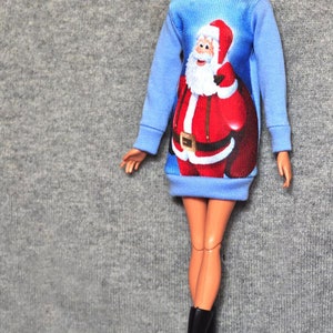手作り人形用クリスマスセータードレス 人形用洋服 11.5インチ人形用