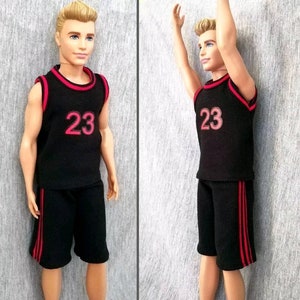 Handmade Doll Clothes Black Sports wear suit For 12&quot; Dolls