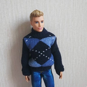 Handmade Doll Sweater Gray Doll Sweaters Clothes For 12&quot; Dolls