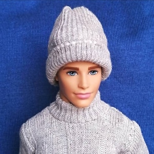 Handmade Doll Light Grey Beanies Hat Cap Doll Clothes For 12&quot; Dolls