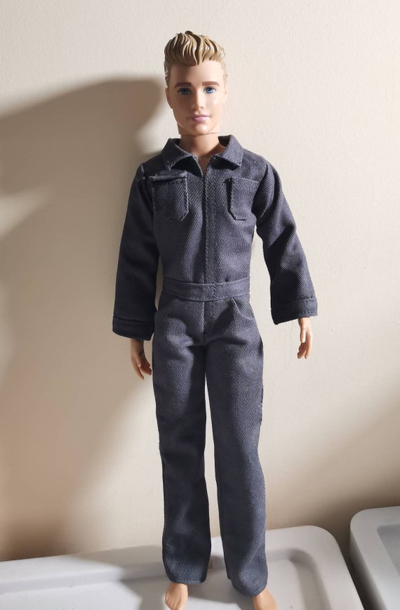 Handmade Doll Dark Grey Coveralls Doll Clothes for 12 Dollscustom Order 